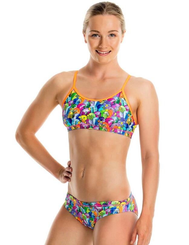 FS02G01509 Funkita Girls Racerback Two Piece Bikini Set - FS02G01509 Bang Bang Budgie