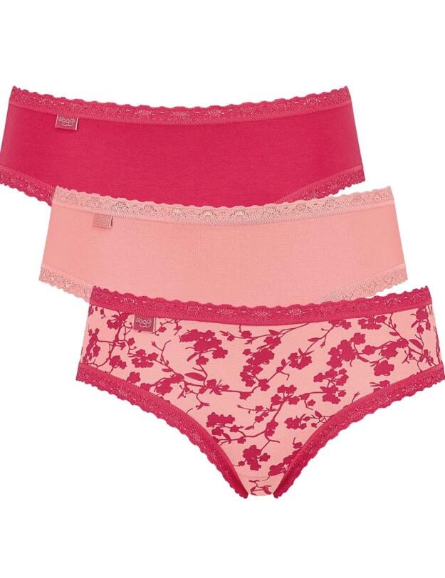 10181496 Sloggi Weekend Hipster Briefs (3 Pack) - 10181496 Red/Dark Combination