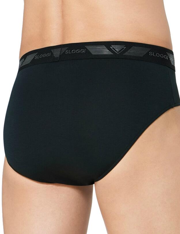 10184938 Sloggi Men Shirt Stop Midi Brief - 10184938 Black