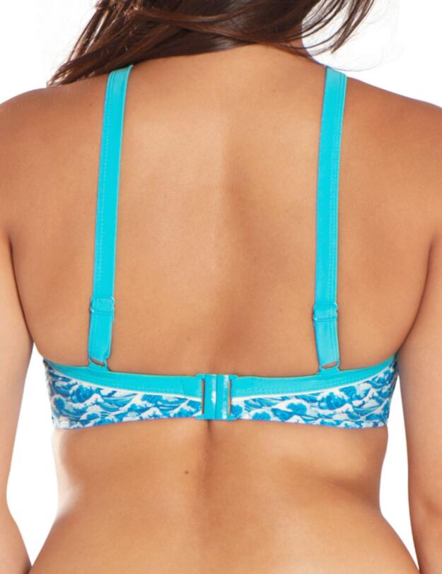 CS4851 Curvy Kate Riptide Plunge Bikini Top Blue Print - CS4851 Blue Print