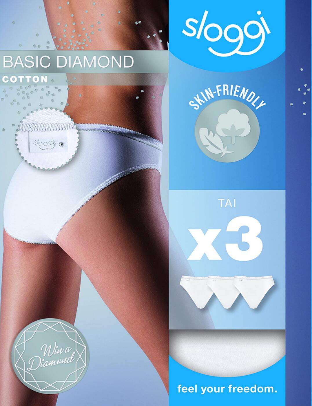10181245 Sloggi Basic Diamond H Tai Brief 3 Pack - 10181245 White