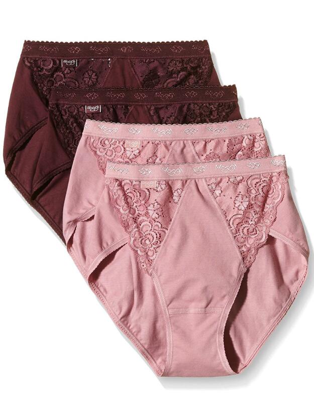 10160725 Sloggi Chic Midi Brief 4 Pack - 10160725 Pink/Dark Combination