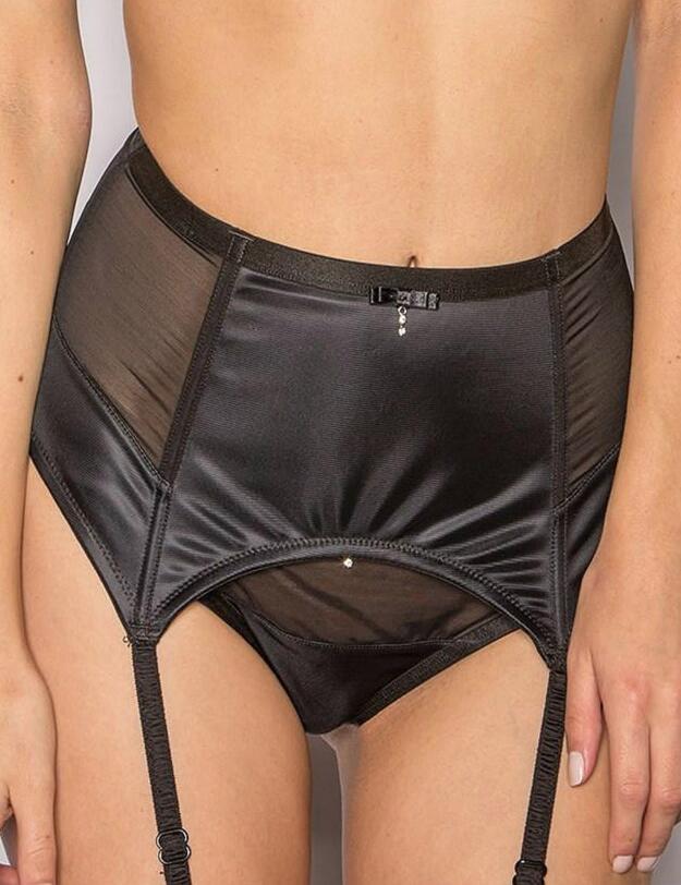 13007 Pour Moi? Viva Deep Suspender Belt - 13007 Black