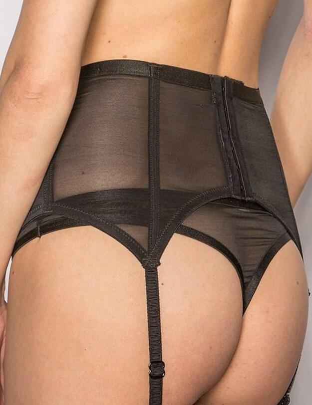 13007 Pour Moi? Viva Deep Suspender Belt - 13007 Black
