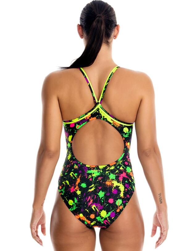 FS11L01523 Funkita Ladies Splatter Attack Diamond Back One Piece Swimsuit - FS11L01523 Splatter Attack