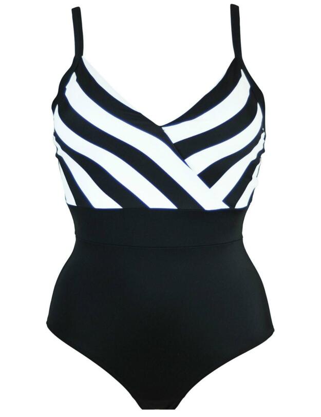 23006 Pour Moi High Line Control Swimsuit - 23006 Black/White