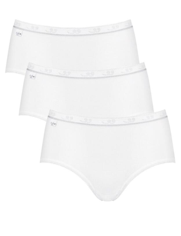 10181249 Sloggi Basic+ Diamond Midi Briefs 3 Pack - 10181249 White