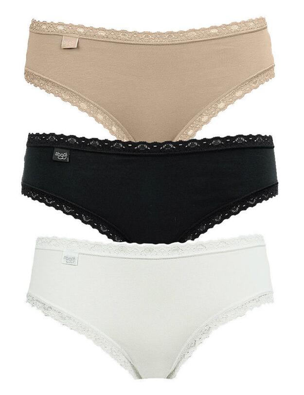 10184028 Sloggi Everyday Hipster Briefs 3 Pack - 10184028 White/Dark Combination 