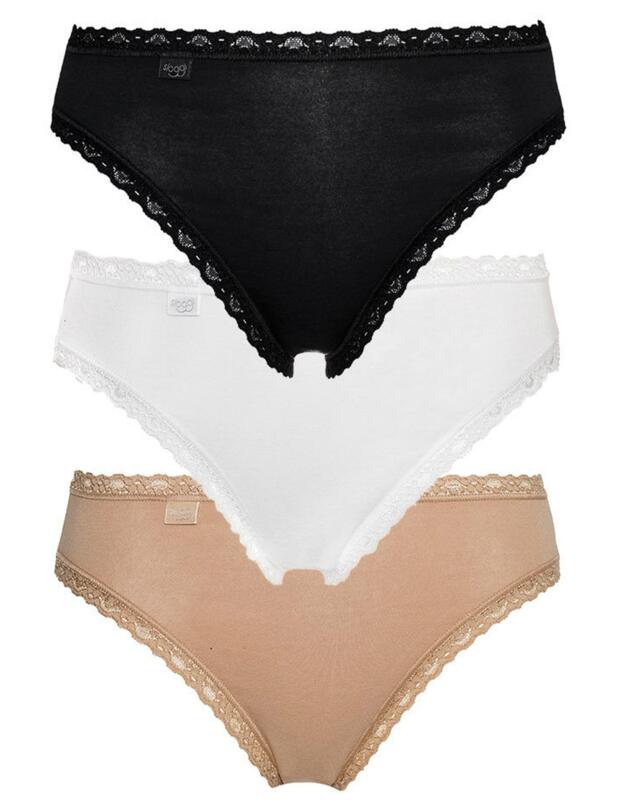 10184030 Sloggi Everyday Tai Briefs 3 Pack - 10184030 White/Dark Combination (White/Black/Nude)