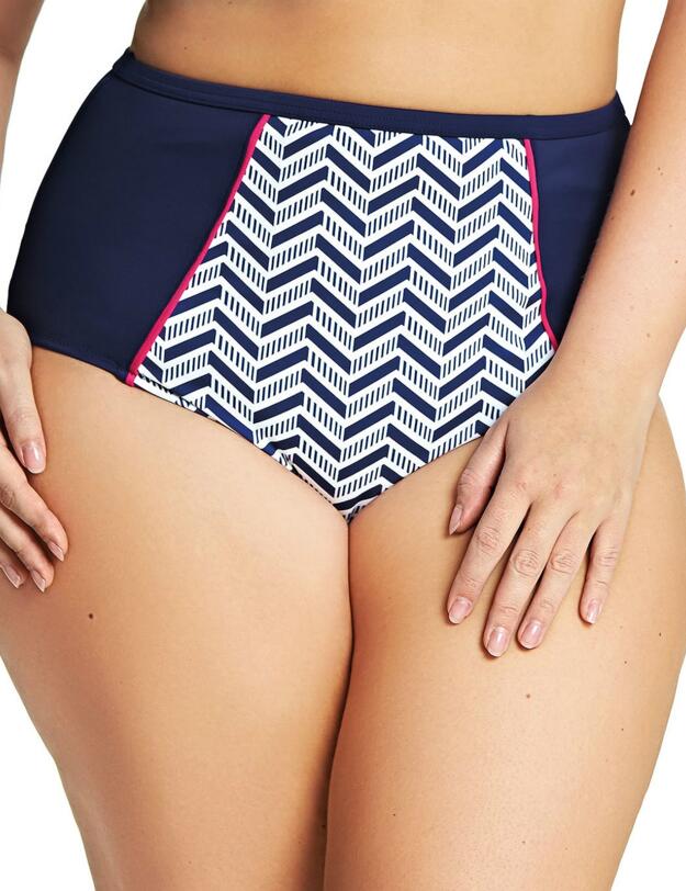 7453 Elomi Chevron Classic Bikini Brief - 7453 Midnight