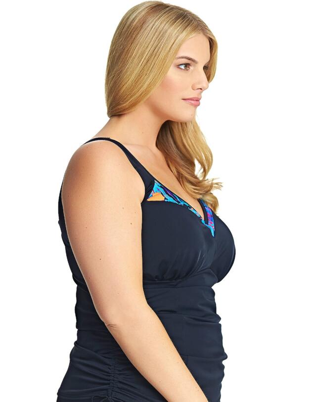 7072 Elomi Abstract Moulded Tankini Top With Adjustable Sides - 7072 Black
