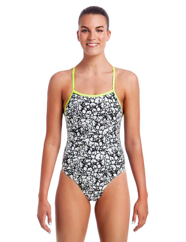 FKS001L01966 Funkita Ladies Tie Me Tight One Piece Swimsuit - FKS001L01966 Bleached Coral