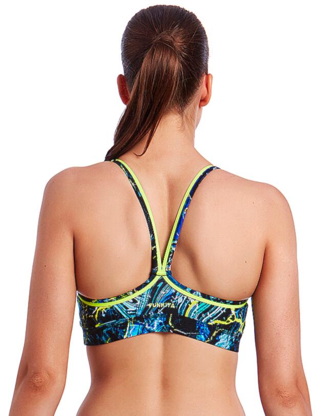 FS02L01986 Funkita Ladies Midnight Marble Sports Bikini Top - FS02L01986 Midnight Marble