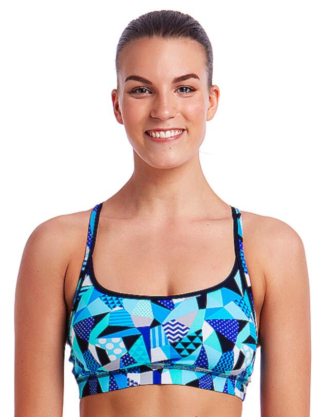 FS02L01992 Funkita Ladies Crack Attack Sports Bikini Top - FS02L01992 Crack Attack