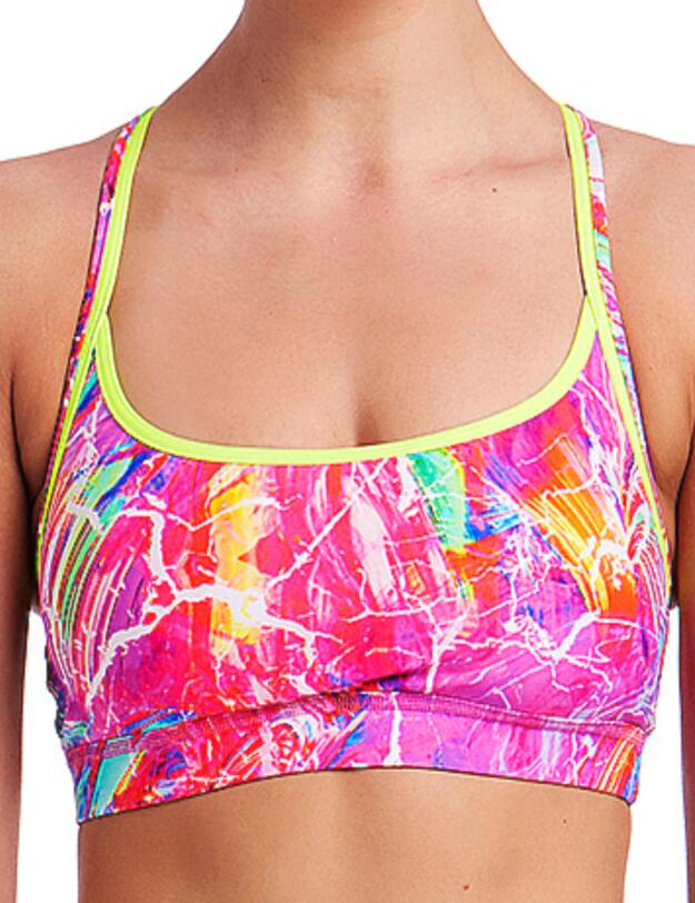 FS02L01995 Funkita Ladies Kaleidocolour Sports Bikini Top - FS02L01995 Kaleidocolour