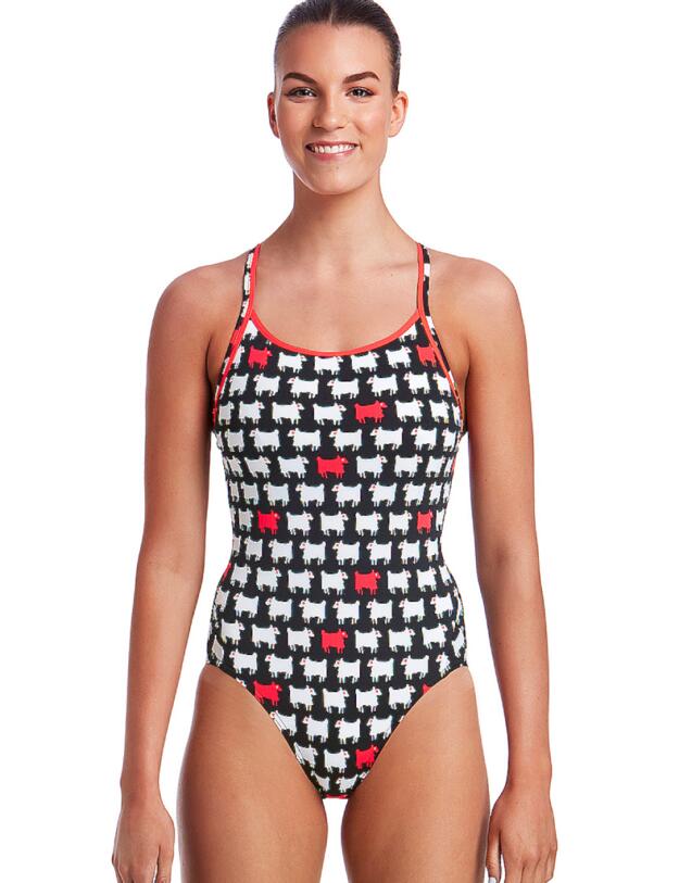 FS11L01973 Funkita Ladies Angry Ram Diamond Back One Piece Swimsuit - FS11L01973 Angry Ram