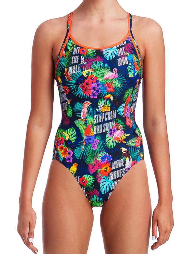 FS11L01978 Funkita Ladies Tropic Tag Diamond Back One Piece Swimsuit - FS11L01978 Tropic Tag