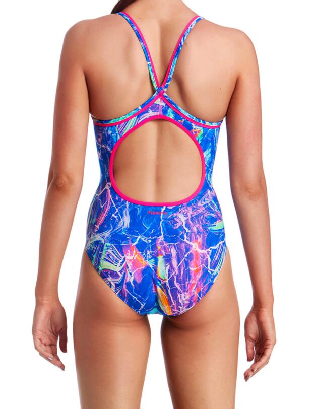 FS11L01996 Funkita Ladies Marble Moon Diamond Back One Piece Swimsuit - FS11L01996 Marble Moon
