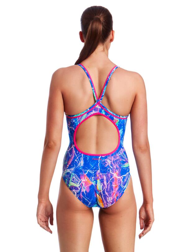 FS11L01996 Funkita Ladies Marble Moon Diamond Back One Piece Swimsuit - FS11L01996 Marble Moon