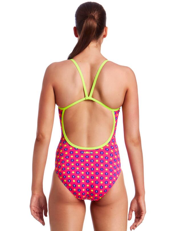 FS15L01982 Funkita Ladies Daisy Dots Single Strap One Piece Swimsuit - FS15L01982 Daisy Dots