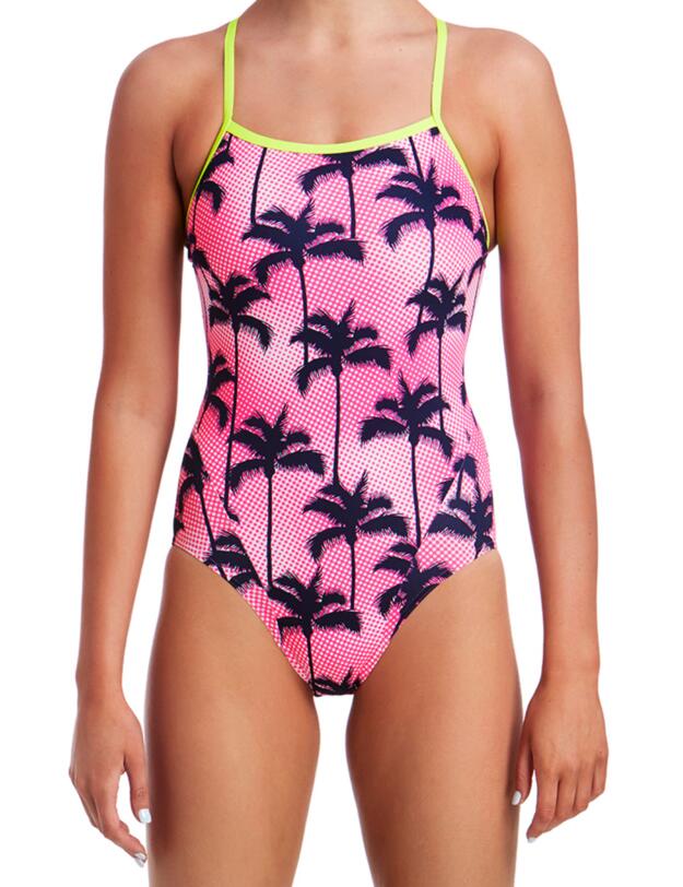 FS15L01989 Funkita Ladies Single Strap One Piece Swimsuit - FS15L01989 Pop Palm