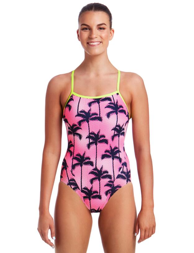 FS15L01989 Funkita Ladies Single Strap One Piece Swimsuit - FS15L01989 Pop Palm