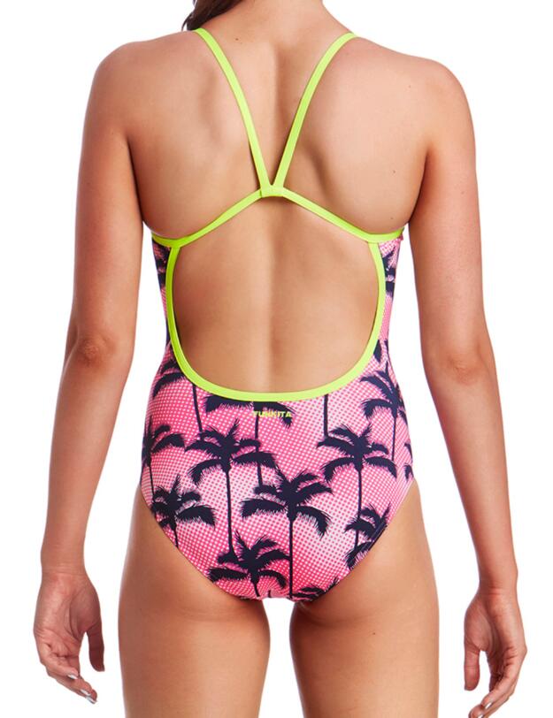 FS15L01989 Funkita Ladies Single Strap One Piece Swimsuit - FS15L01989 Pop Palm