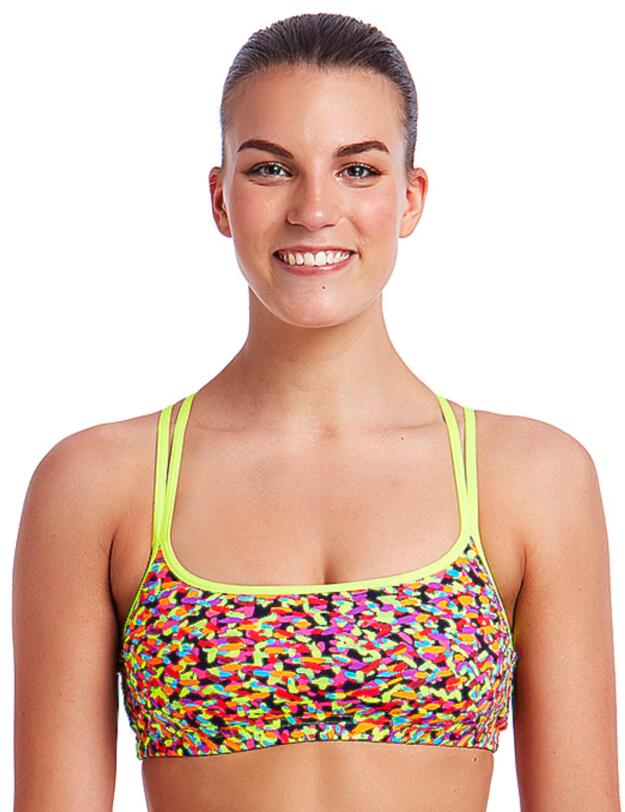FS33L01977 Funkita Ladies Fireworks Criss Cross Bikini Top - FS33L01977 Fireworks