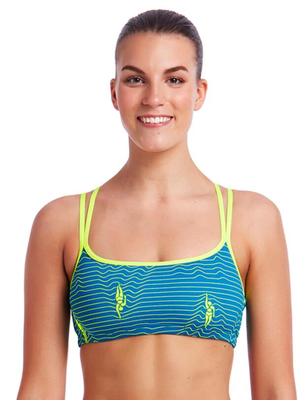 FS33L02001 Funkita Ladies Ripple Effect Criss Cross Bikini Top - FS33L02001 Ripple Effect