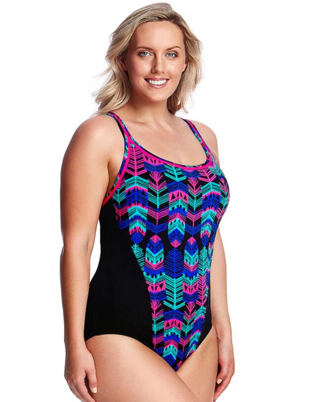 FS35L01975 Funkita Ladies Feather Duster Locked In Lucy One Piece Swimsuit - FS35L01975 Feather Duster