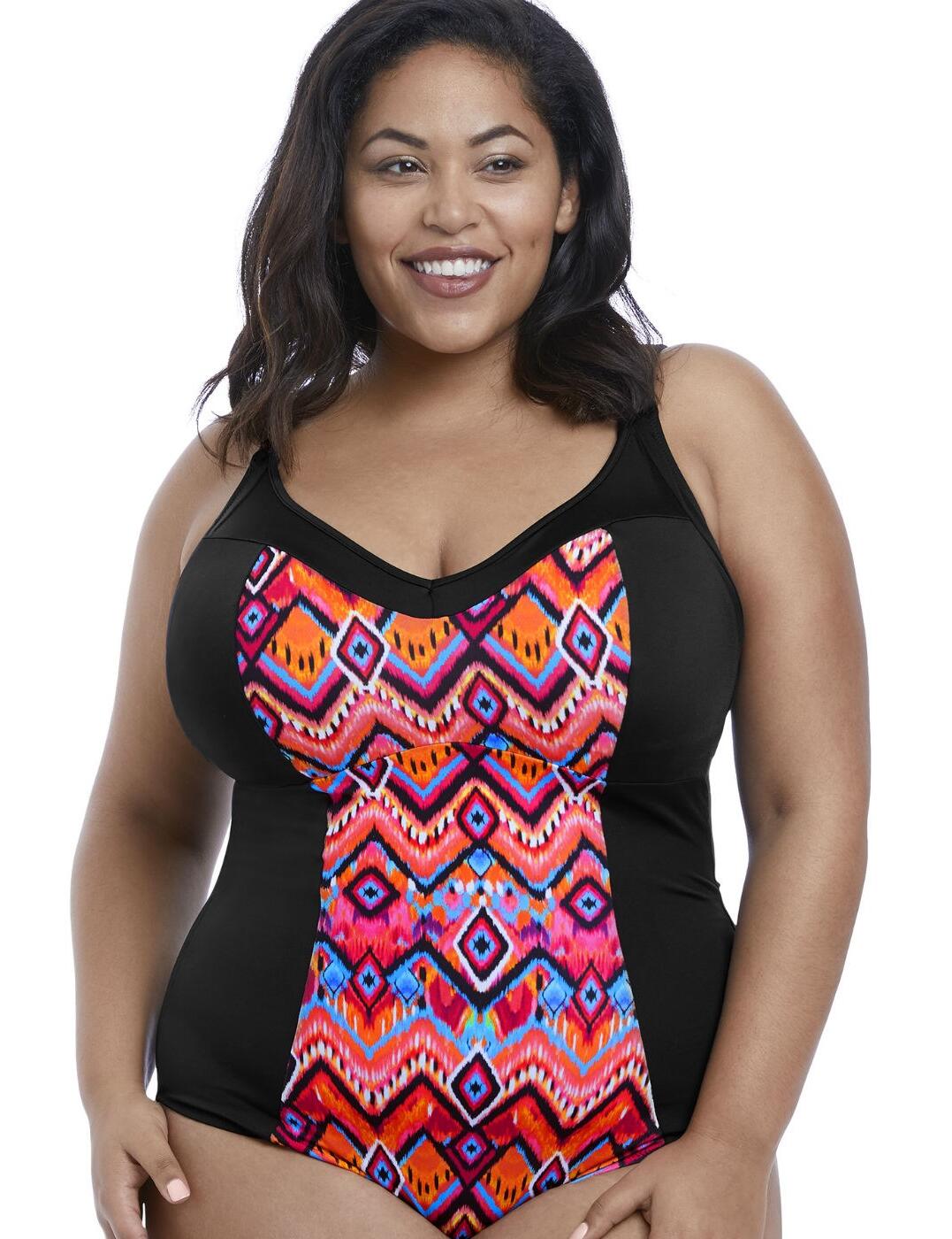 7570 Elomi Tribe Vibe Moulded Swimsuit  - 7570 Flame