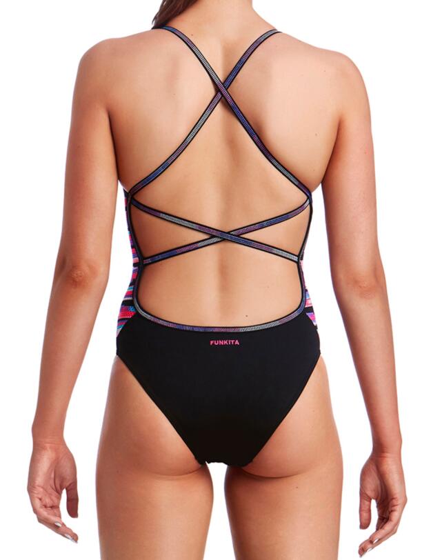 FS38L01987 Funkita Ladies Mesh Mash Strapped In One Piece Swimsuit - FS38L01987 Mesh Mash