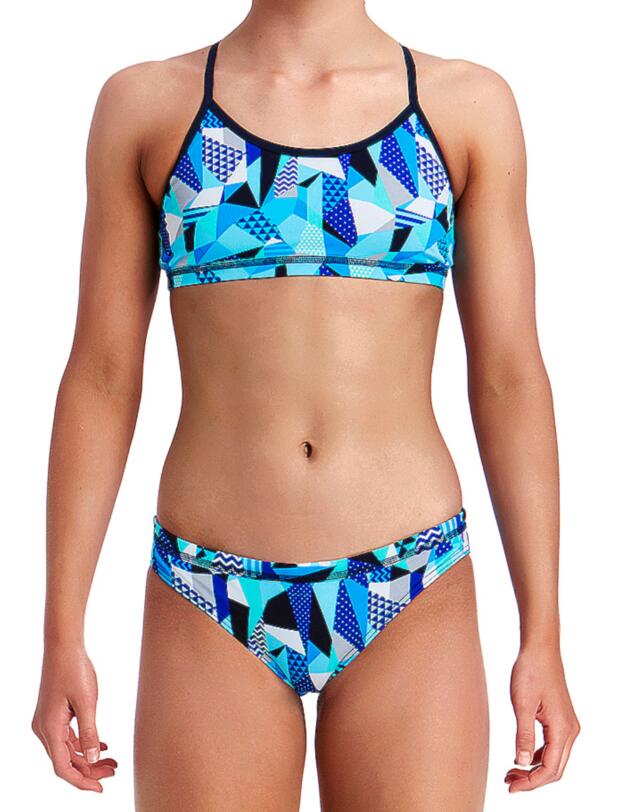 Funkita Girls Crack Attack Racerback Two Piece Bikini Set Crack Attack