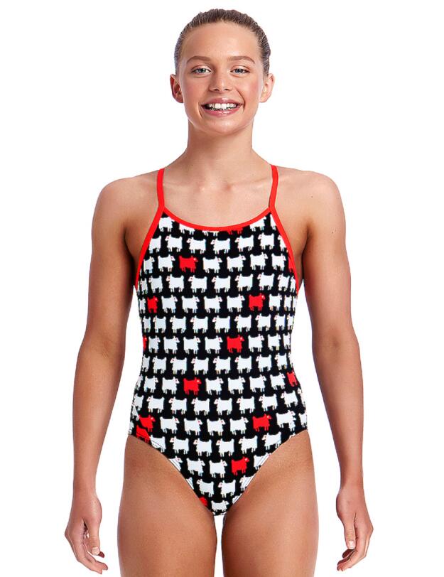 FS11G01973 Funkita Girls Angry Ram Diamond Back One Piece Swimsuit - FS11G01973 Angry Ram