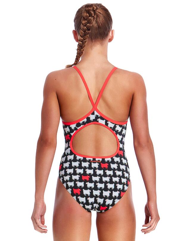 FS11G01973 Funkita Girls Angry Ram Diamond Back One Piece Swimsuit - FS11G01973 Angry Ram