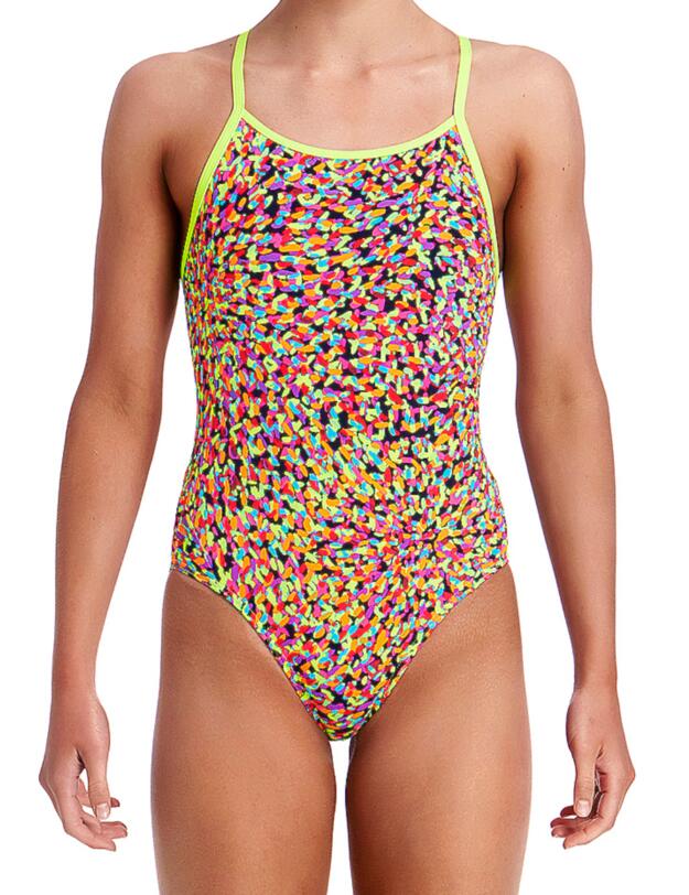 FS11G01977 Funkita Girls Fireworks Diamond Back One Piece Swimsuit - FS11G01977 Fireworks