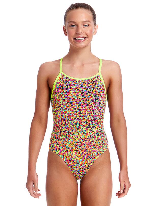 FS11G01977 Funkita Girls Fireworks Diamond Back One Piece Swimsuit - FS11G01977 Fireworks