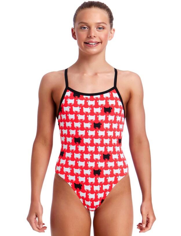 FS16G01972 Funkita Girls Black Sheep Single Strap One Piece Swimsuit - FS16G01972 Black Sheep