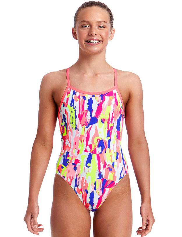 FS16G01984 Funkita Girls Heart Splatter Single Strap One Piece Swimsuit - FS16G01984 Heart Splatter
