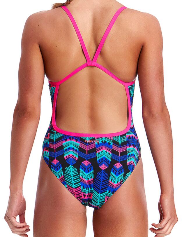 FS16G01975 Funkita Girls Feather Duster Single Strap One Piece Swimsuit - FS16G01975 Feather Duster