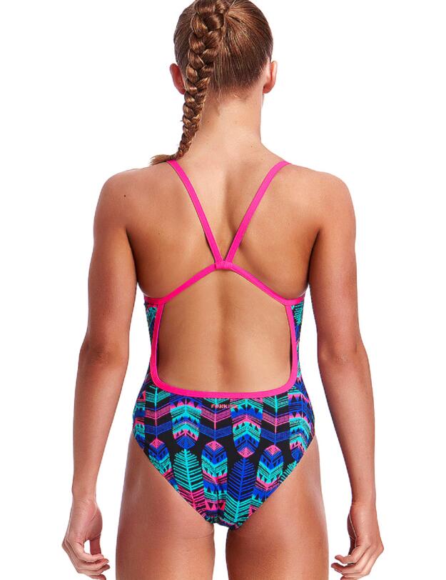 FS16G01975 Funkita Girls Feather Duster Single Strap One Piece Swimsuit - FS16G01975 Feather Duster