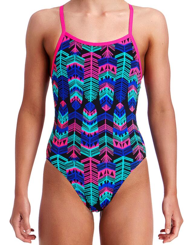 FS16G01975 Funkita Girls Feather Duster Single Strap One Piece Swimsuit - FS16G01975 Feather Duster