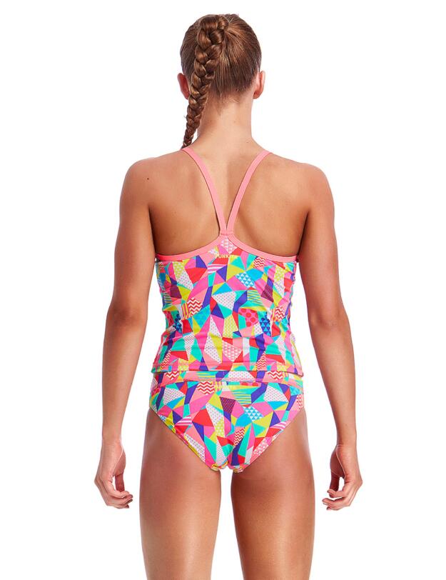 FS17G01994 Funkita Girls Pastel Patch Tankini Set - FS17G01994 Pastel Patch