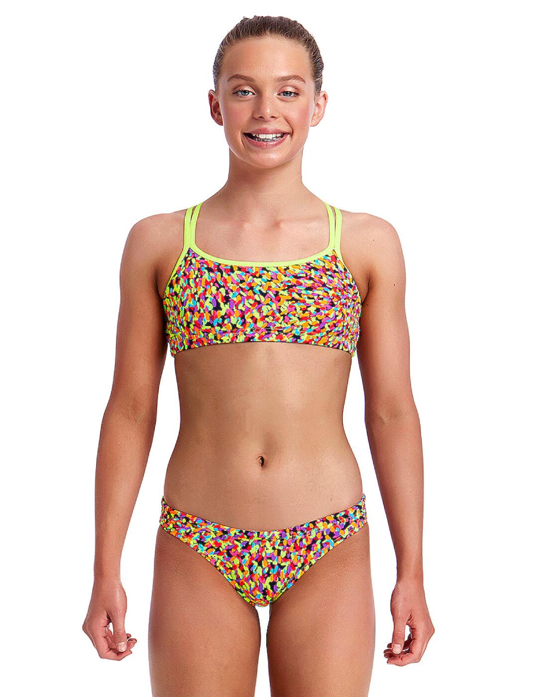 Funkita Girls Fireworks Criss Cross Bikini Set Fireworks