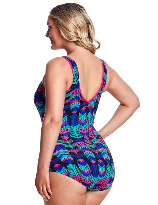 FF02L Funkita Ladies Zip Front One Piece Swimsuit - FF02L01975 Feather Duster