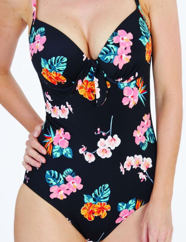 1755810 Lepel Tropical Plunge Swimsuit - 1755810 Black Print