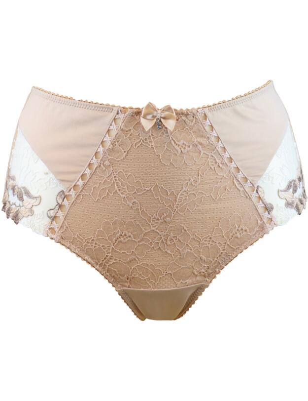 3828 Pour Moi Sofia Lace Embroidered Deep Brief - 3828 Latte
