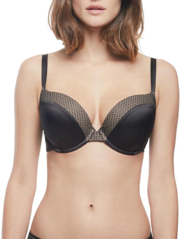 9606 Panache Black Arianna Moulded Plunge Bra - 9606 Black/Nude