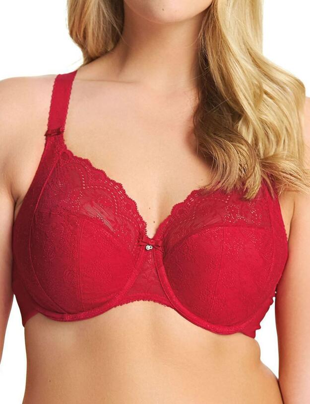 4280 Elomi Tia Bandless Bra  - 4280 Crimson Red