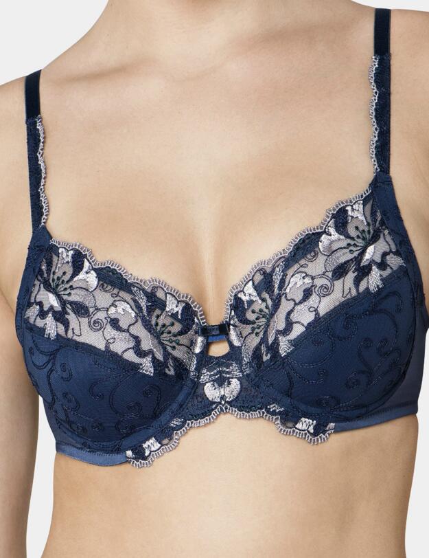 10158473 Triumph Modern Bloom Underwired Bra - 10158473 Navy